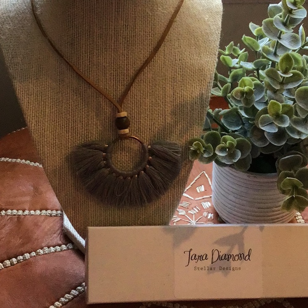 Stellar Designs Suede Cord Tassel Necklace